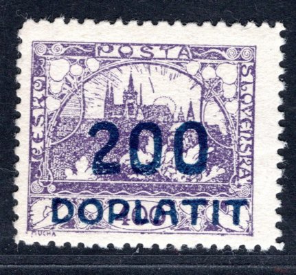 DL 28 D, zoubkování 11 1 /2 -  doplatní 200/400 modrofialová, neúřední tzv. ministerská perforace, hledané