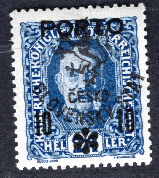 RV 73, Marešův přetisk 10/24 modrá, sign.Mareš