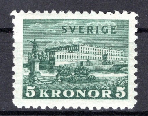 Švédsko - Mi. 215 a,dvl -  tm. zelená, palác, kat. 250