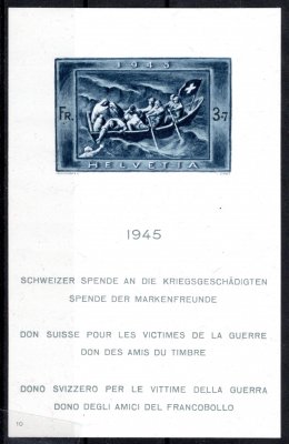 Švýcarsko - Mi. Bl.11,hledaný svěží aršík