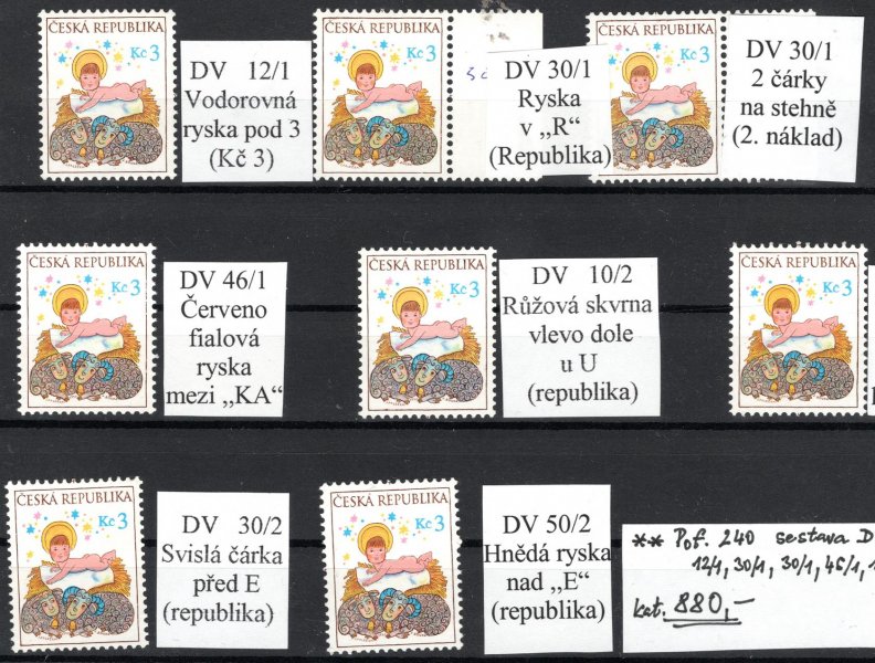 240 , Vánoce, 3 Kč, sestava DV, katalog 880,-