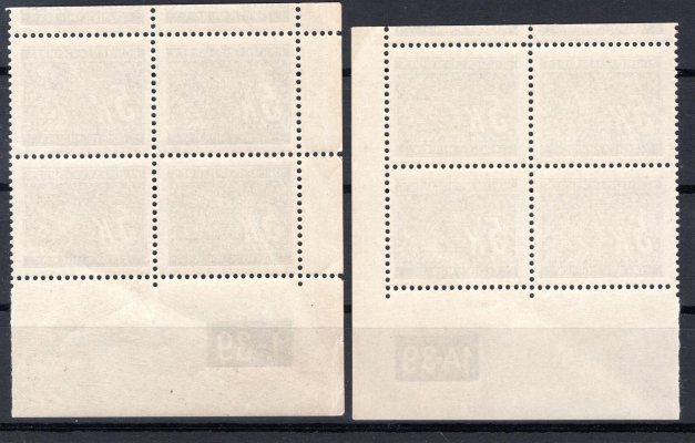 DL 12, levý a pravý dolní rohový 4 blok s DČ 1-39 x, 1 A-39 y