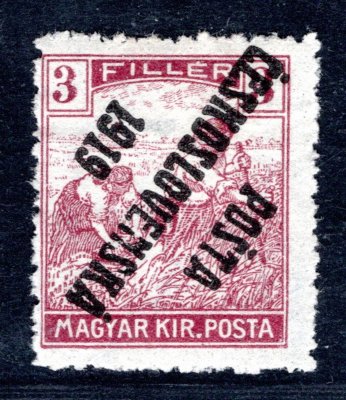 102 Pp Typ IV  , ženci, 3 f fialová, zk. Gi, nečisté zoubkování - u maďarských známek obvyklé