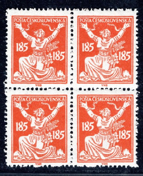 160  čtyřblok 185 h oranžová