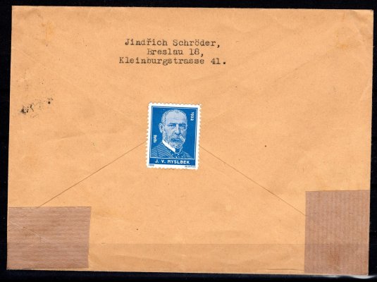 R dopis z Breslau do Roudnice nad Labem se známkami Mi. 531,535
