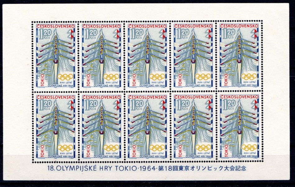 1397   PL (10) -1,20 Kčs Tokio -  nápis dole - lom v rohu 