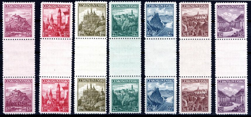 304 – 310 Ms – meziarší krajinky trhaná + řezaná - kompletní ( celkem 4 fota) 
