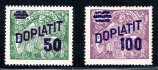 DL 45 + 47 B, zelená a fialová,50/500,  100/600, jedna známka  zk. Ka