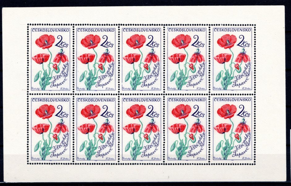 1382  PL (10), deska B, květiny, koncová hodnota