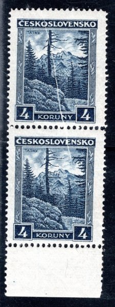 255 ; 4 koruny Tatry ; krajová dvoupáska s menší složkou 