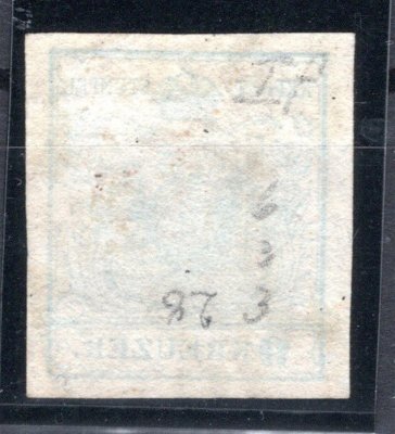 1 M III; 1 kr, strojní papír, typ III na výstřižku s celým raz. WIEN, 6. 11. 1856. Široké okraje, bezvadná kvalita. ANK min. € 160.-