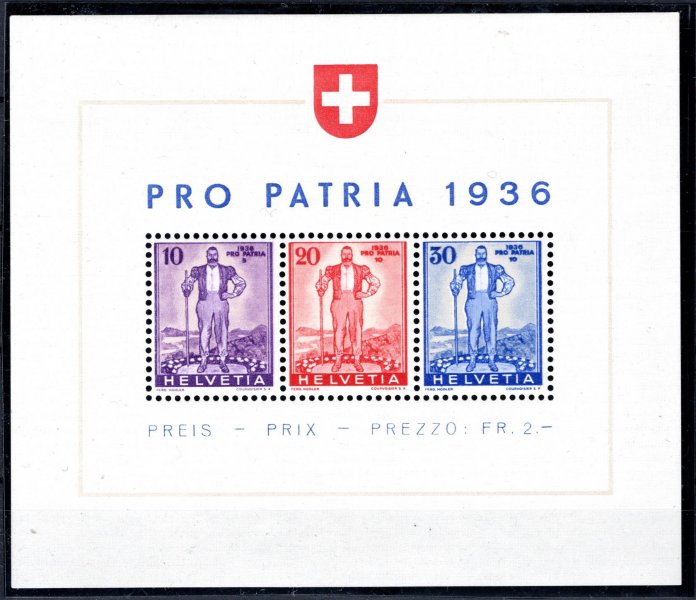Švýcarsko - Mi. Bl. 2, Pro Patria