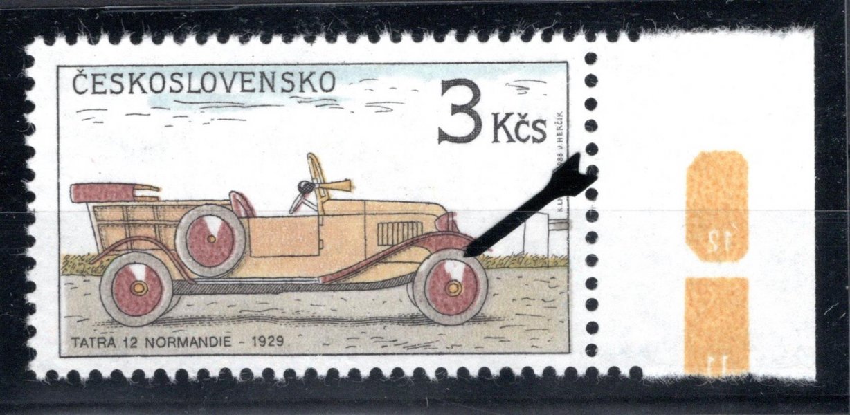 2834 ; Automobily DV 30/2 "deformovaný klín v kole", krajový kus