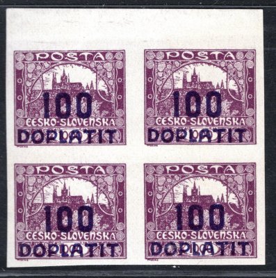 DL 27,  krajový čtyřblok, 100/1000 h fialová