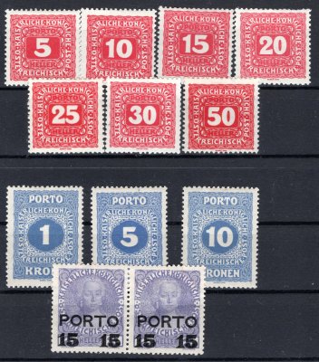 Sestava předběžných - malá čísla 72 - 79 ( chybí 40 h)  + 80 - 82 + dvoupáska Porto