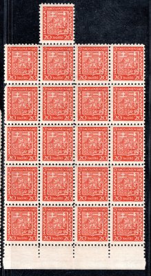 250 x) průsvitný papír 20 h červená - Státní znak 21 - ti blok