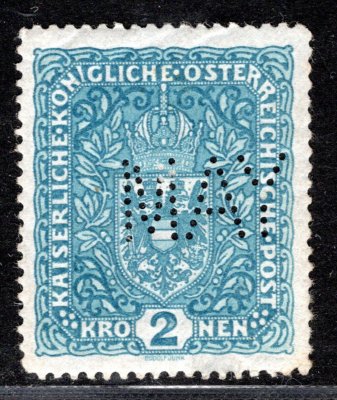204 I, formát úzký (25x30) modrá 2 K s perfinem, vzácná známka