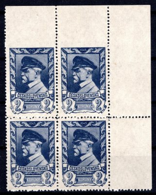 386 ; 2 Koruna Masaryk - rohový 4 - blok pravýhorní rohový  s vynechanými horními vodorovnými perforacemi 