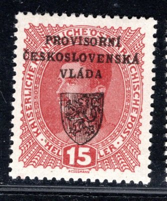RV 6 ; Pražský Přetisk I - 15 h - I. vydání typu II - zkoušeno Vrba 