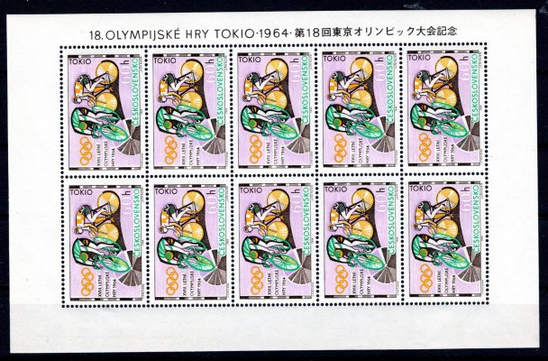 1394 OH Tokio 1964 60h, desetiblok, nápis vpravo