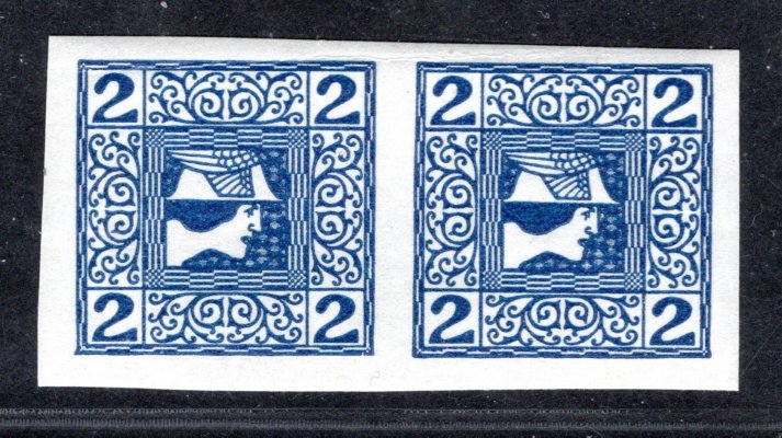 157 x Michel - 2 h novinová - křídový papír - Modrý merkur dvoupáska vodorovná na horní stráně přehyb 