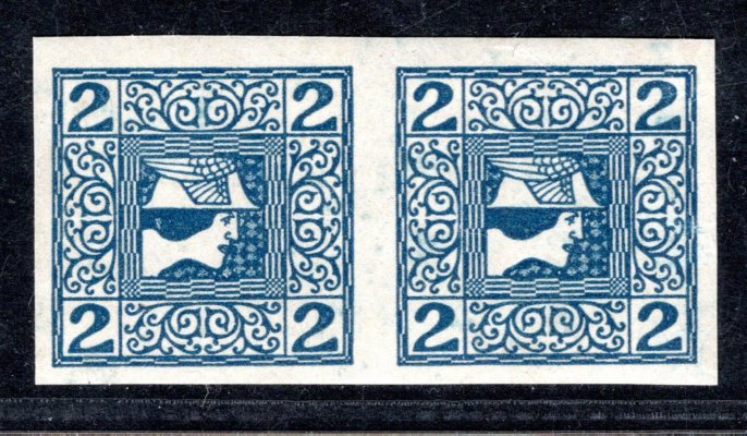 157 z  Michel - 2 h novinová - základní  papír - Modrý merkur dvoupáska vodorovná 