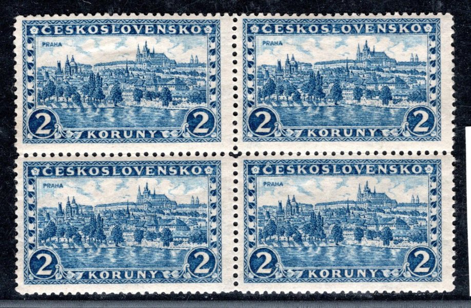 225 x ; 2 koruna  pergamenový papír s P 6 ; 4- blok 