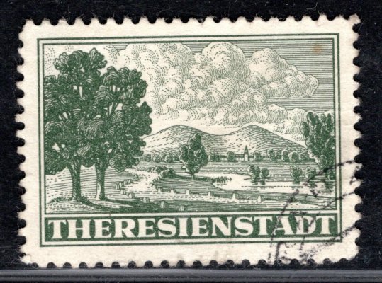 PR 1 A - připouštěcí Terezínská připouštěcí známka - zoubkovaná - lom v rohu 