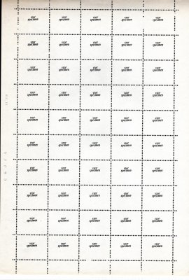 Kompletní 50- ti kusový arch s datem tisku 12.2.1976 - zkusmá perforace s přetiskem vzor - specimen, levně nabízeno ( kus  300 +  Kč) - poprvé v aukci ! na požádání lze zajistit atest 