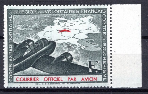 Mi . II - Francouzské legie, privátní vydání, krásná krajová známka , kat. 40,- Eu