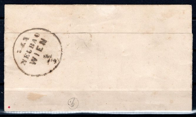 skládaný dopis v místě, podací Wien, vyplacený známkou č. 30, 2 Kr žlutá s příchozím razítkem Wien