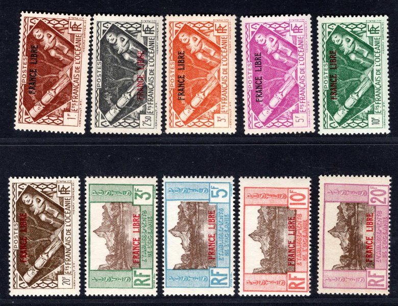 Franc. De L.Oceanie - Mi. 148 - 57, kompletní  řada, vzácná a hledaná, katalog 660,- Euro