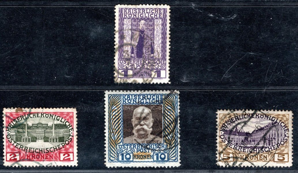 Rakousko - Mi. 153 - 6 w 1 - 10 Kr, korunové hodnoty, (1 Kr-kzy)