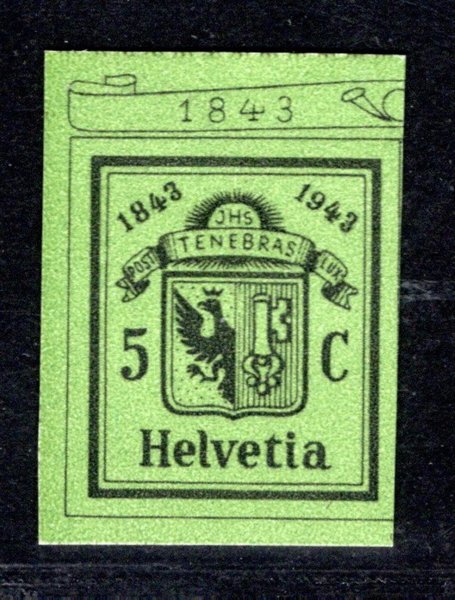Švýcarsko - Mi. 423 L, známka z aršíku 10, levá