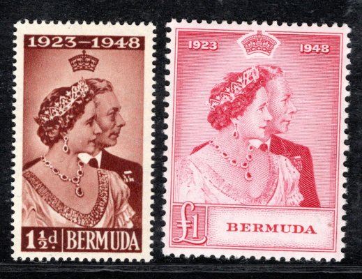 Bermuda - SG. 125 - 6, Alžběta, stříbrná svatba 1948