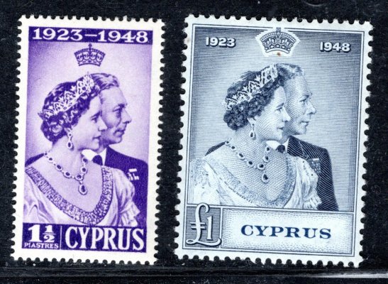 Cyprus - SG. 166 - 7, Alžběta, stříbrná svatba 1948