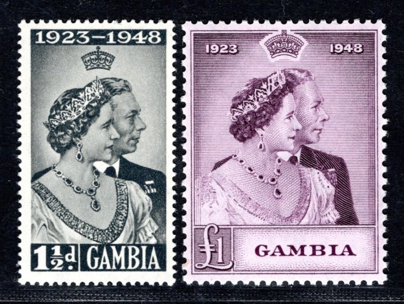 Gambia - SG. 164 - 5, Alžběta, stříbrná svatba 1948