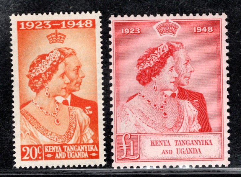 Kenya Tanganyika and Uganda - SG. 157 - 8, Alžběta, stříbrná svatba 1948