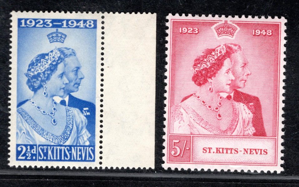 St.Kitts-Nevis - SG. 80 - 1, Alžběta, stříbrná svatba 1948