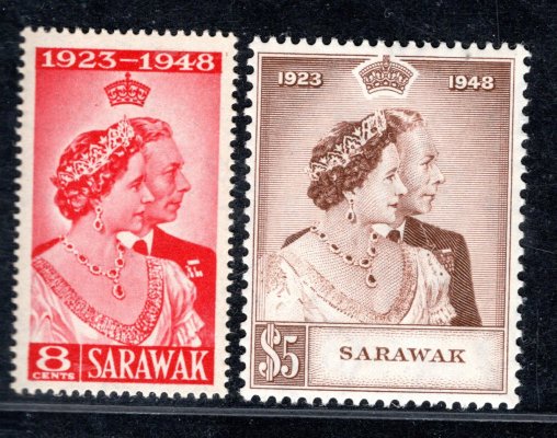 Sarawak - SG. 165 - 6, Alžběta, stříbrná svatba 1948