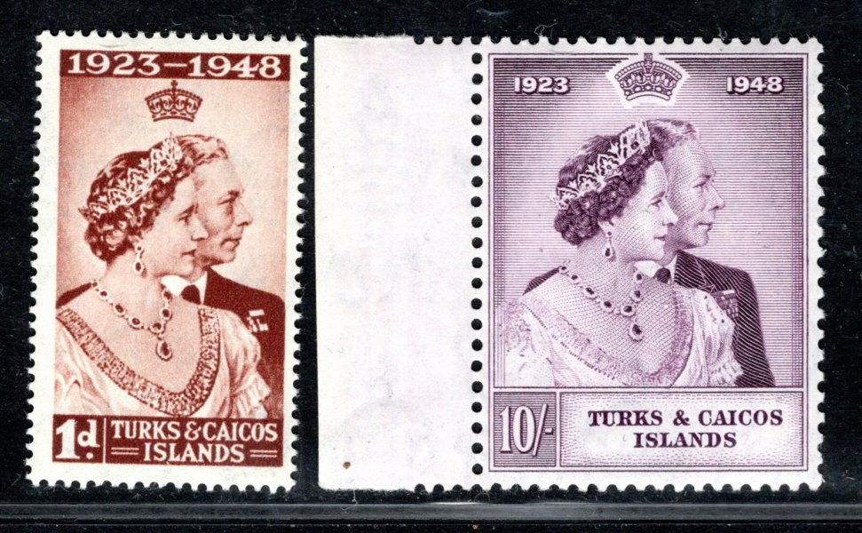 Turks and Caicos - SG. 206 - 9, Alžběta, stříbrná svatba 1948