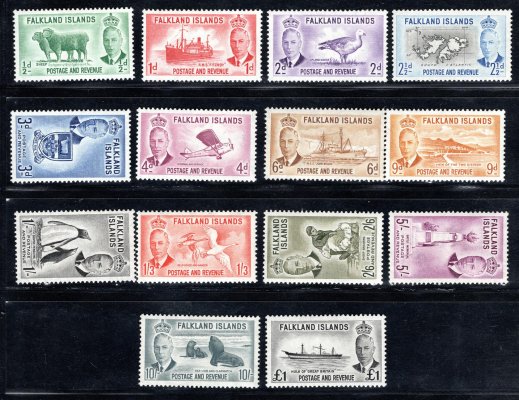 Falkland Islands - SG. 172 - 85, Jiří VI, kompletní, svěží řada