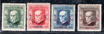 183 - 186 vše  P5  ; Kompletní série Masaryk s přetiskem Slet- všechny známky prusvitka P5 - zkoušeno 