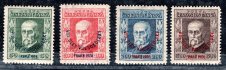 183 - 186 vše  P6  ; Kompletní série Masaryk s přetiskem Slet- všechny známky prusvitka P6 - zkoušeno 