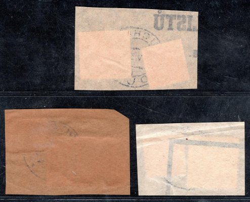 3 kusy výstřižků se smíšenými frankaturmai s emiisí 1919  a 1937 - katalog 600 Kč 
