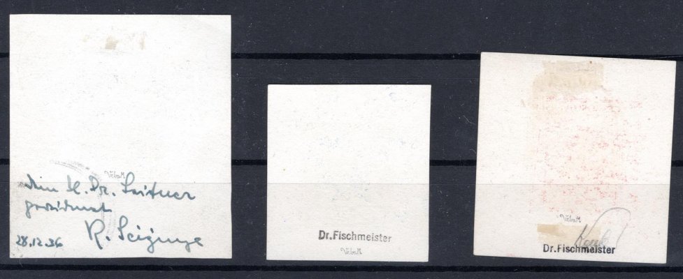 307 a 308, Zvíkov a Strečno, 3 x  rytina bez hodnoty v zelenošedé, modré  a oranžovočervené  barvě na lístku papíru, zk.Fi, Vr