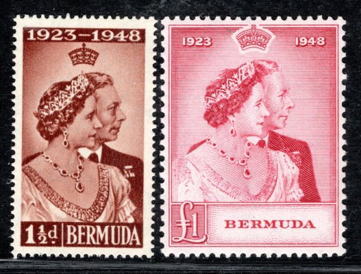 Bermuda - SG. 125 - 6, Alžběta, stříbrná svatba 1948