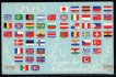 olympijská pohlednice s vlajkami účastnických zemí s frankaturou známek emise OH a příležitostným razítkem