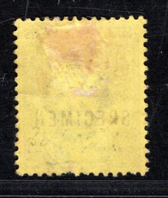 Malaya Strait Settlements Mi. 91, WZ 3,  1902 - 100 dolarů, přetisk Specimen, 1 krátký zoubek - hledaný kus - kat. cena 750 Liber 
