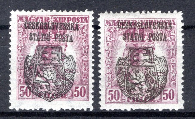 RV 129, Skalický přetisk, Zita, typ I+II, fialová 50 f, zk. Mr